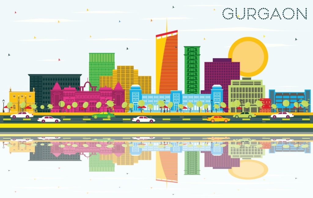 Moving to gurgaon- Aerial view of Gurgaon's iconic city layout
